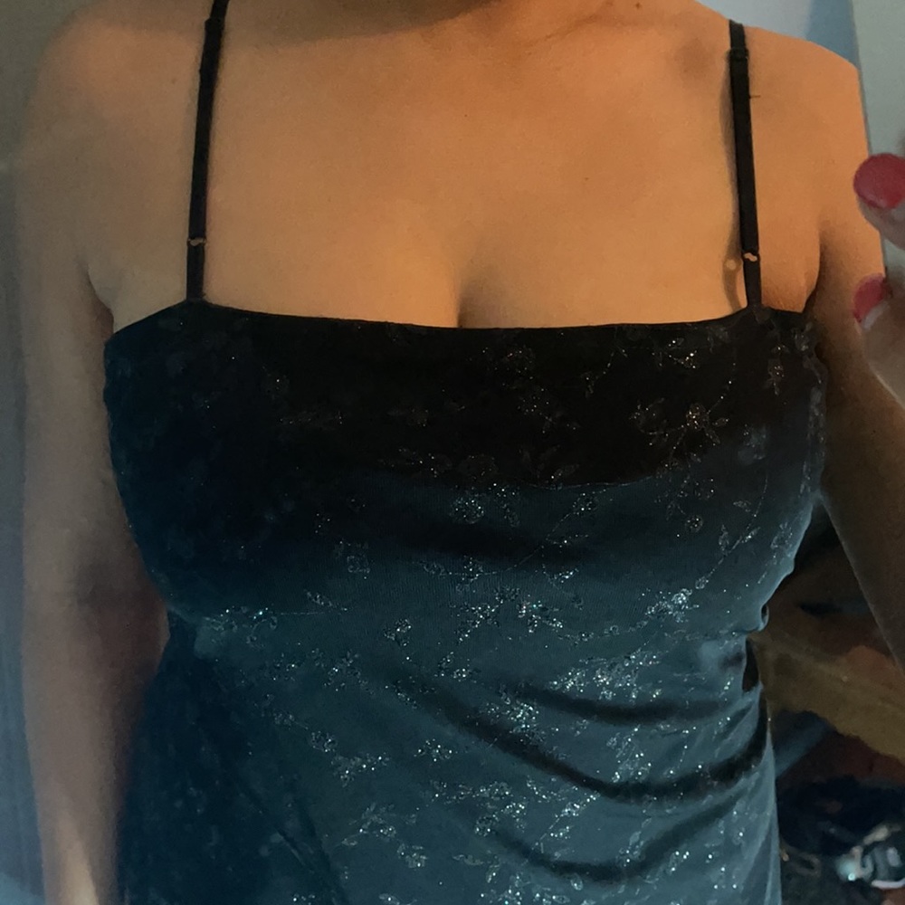 High Low Black Sparkle Dress